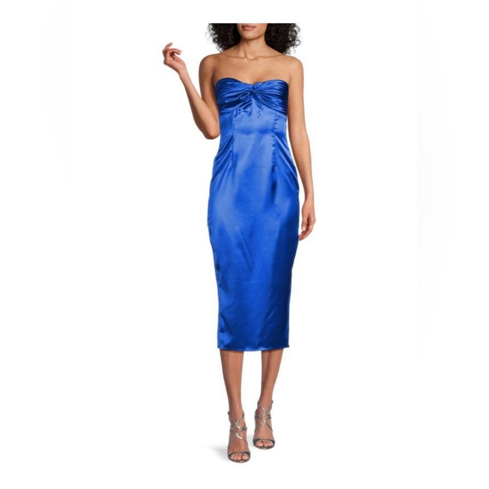 AREA STARS Gilly Strapless Midi Bodycon Dress Size Medium NEW